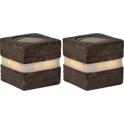 Solcellsbelysning StoneCube 2-pack