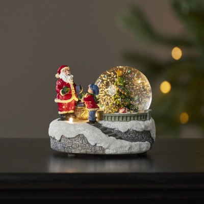 Juldekoration Snöglob av glas med julgran