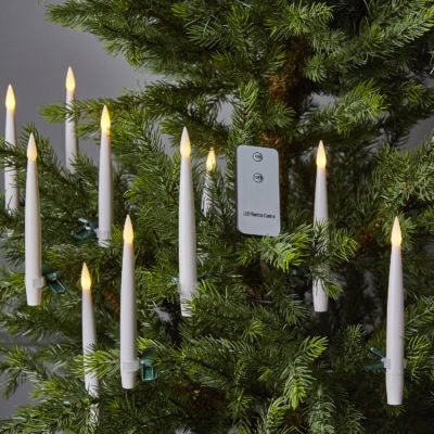 Trådlös julgransbelysning 10 vita ljus med fjärrkontroll