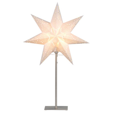 Sensy Stjärna på fot vit 55cm