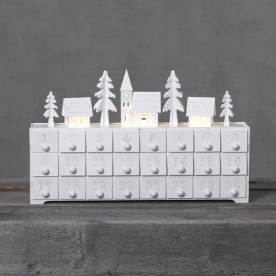 Adventskalender Juletid med 24 lådor 4 LED batteridriven