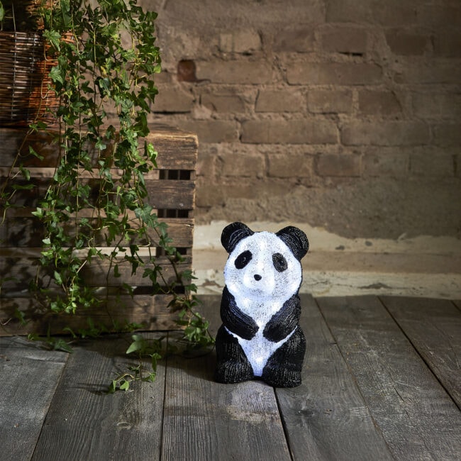 Utomhusdekoration Panda med 20 LED