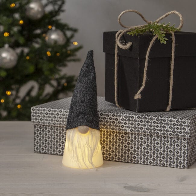 Tomte Med Svart Textil Luva