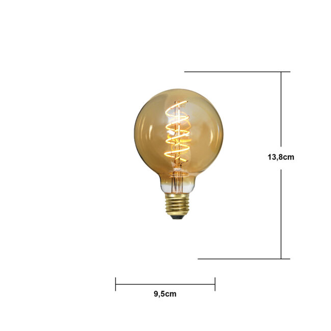 LED-lampa E27 G95 Decoled Spiral Amber - Bild 10