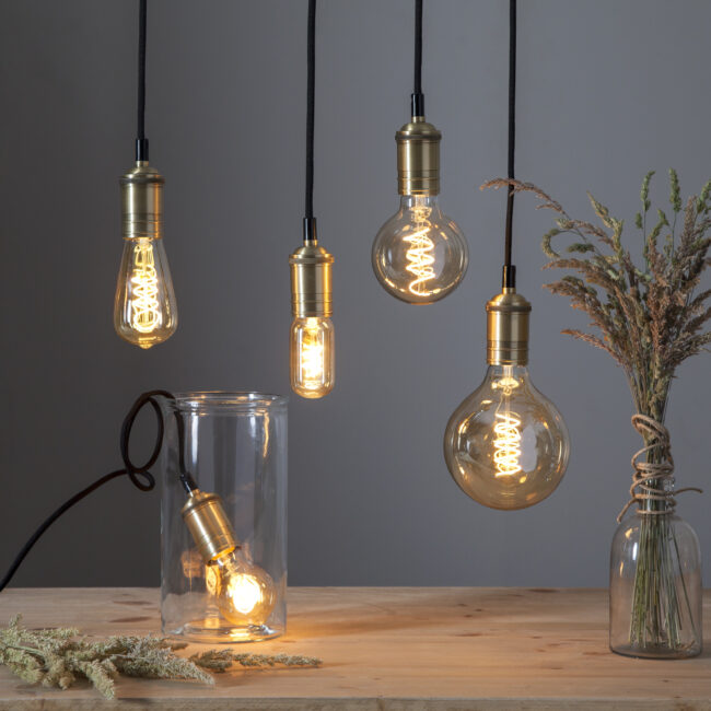 LED-lampa E27 ST64 Decoled Spiral Amber - Bild 6