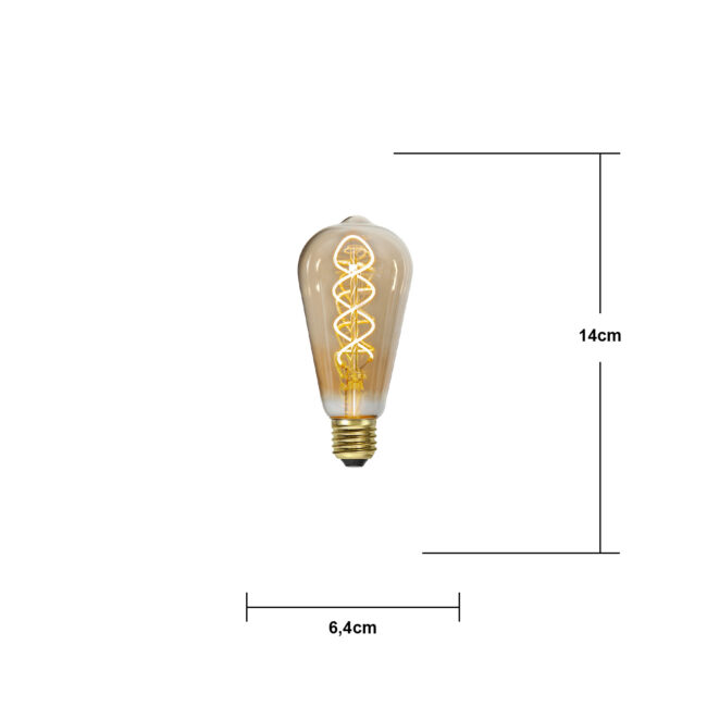 LED-lampa E27 ST64 Decoled Spiral Amber - Bild 12