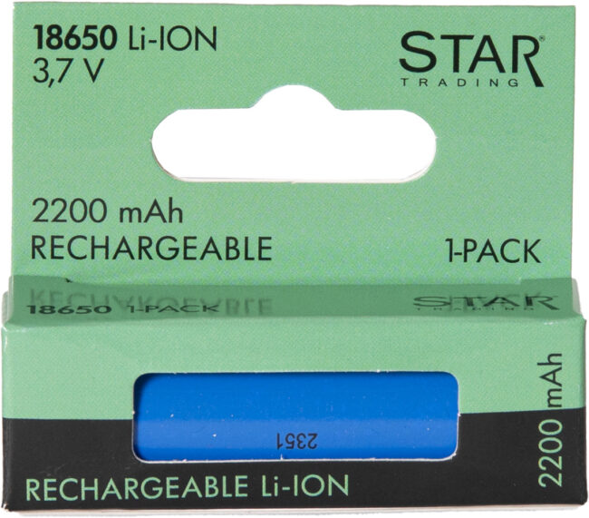 Laddbart batteri 18650 3,7V 2200mAh Li-ion - Bild 3