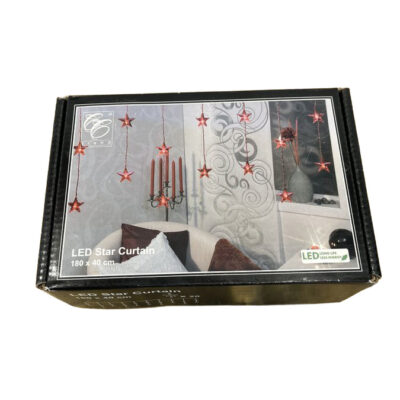 Stjärngardin-röd 180x40