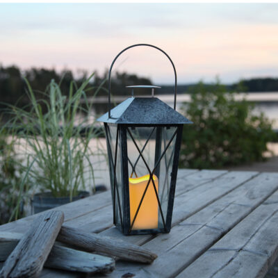 Lykta Zink 32 cm Star Trading