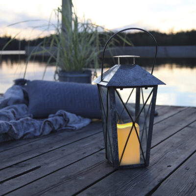 Lykta Zink 32 cm Star Trading