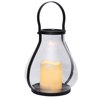 Lykta storm svart i glas