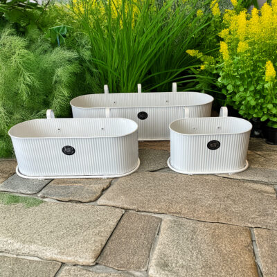 Blomlåda i plåt grå 3 pack Stjernsund